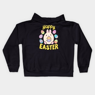 Happy Easter Day Cute Easter bunny holding an egg Kids Hoodie